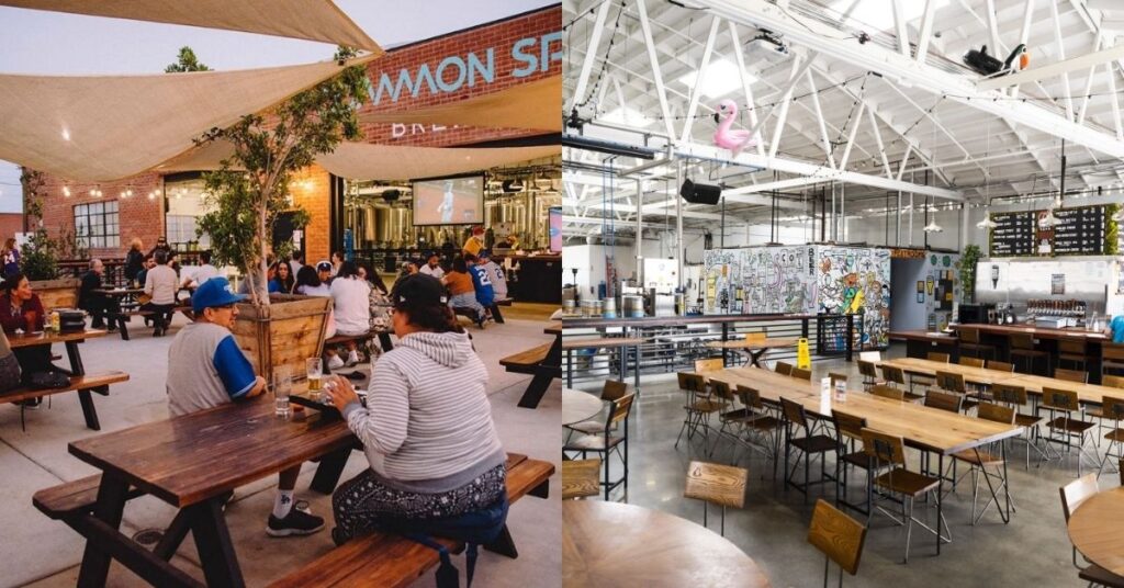 Things to do in Hawthorne at Common Space Brewery showing an open seating area where visitors relax and enjoy a calm social atmosphere.