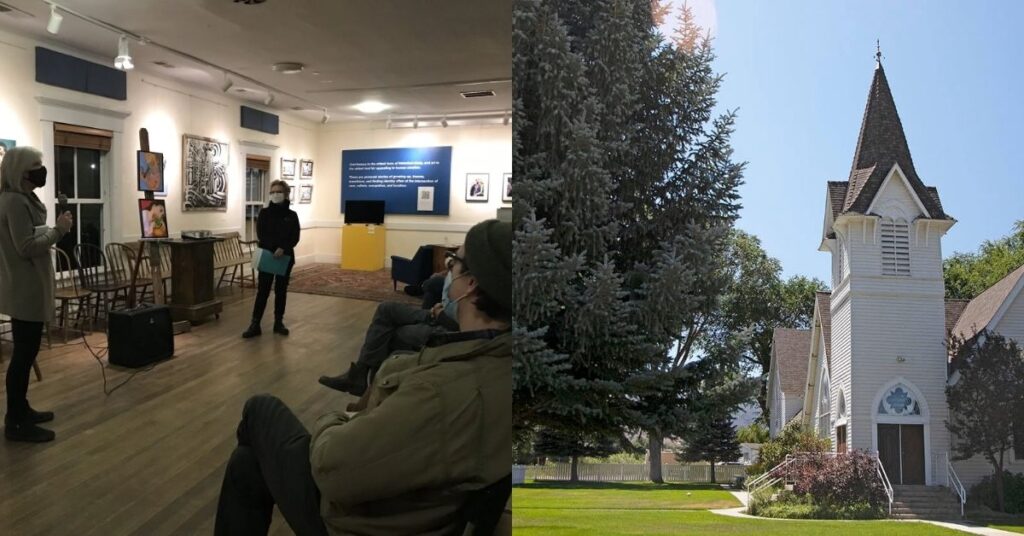 Things to do in Lamoille showing a local art gallery and a small historic church reflecting cultural heritage and community traditions